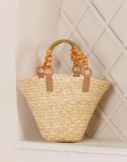 verano hasır çanta bej